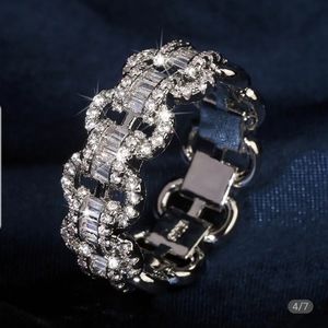 sterling Silver chain ring engagement wedding